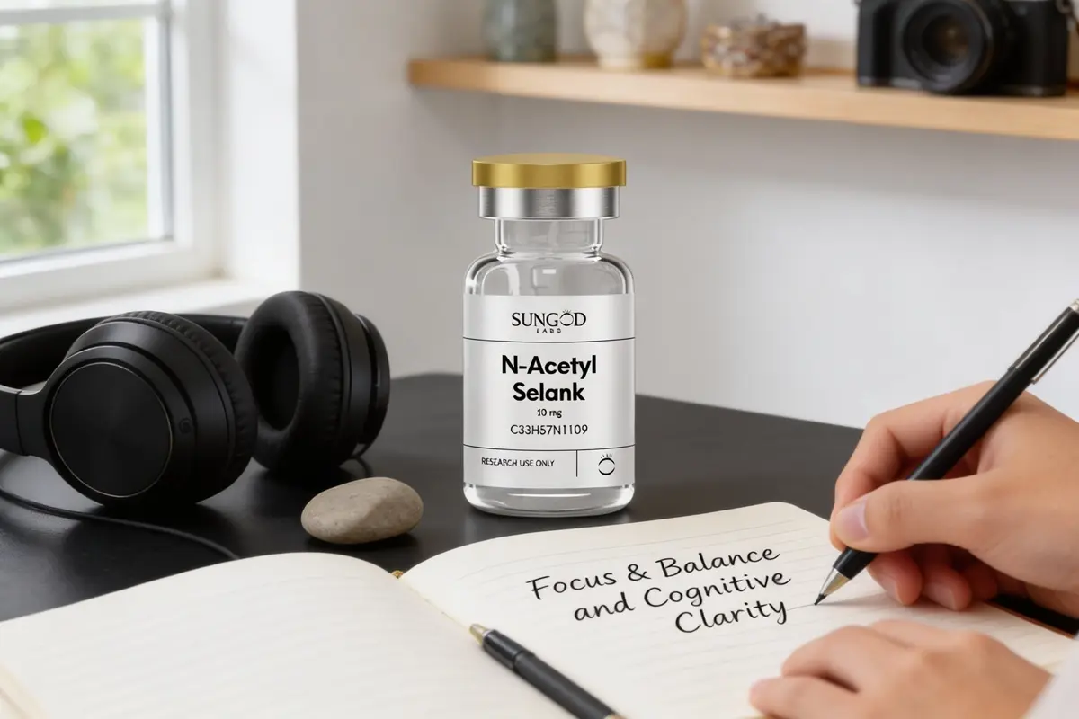 N Acetyl Selank (10mg) Peptide for Calm Focus & Cognitive Balance By Sungod Labs